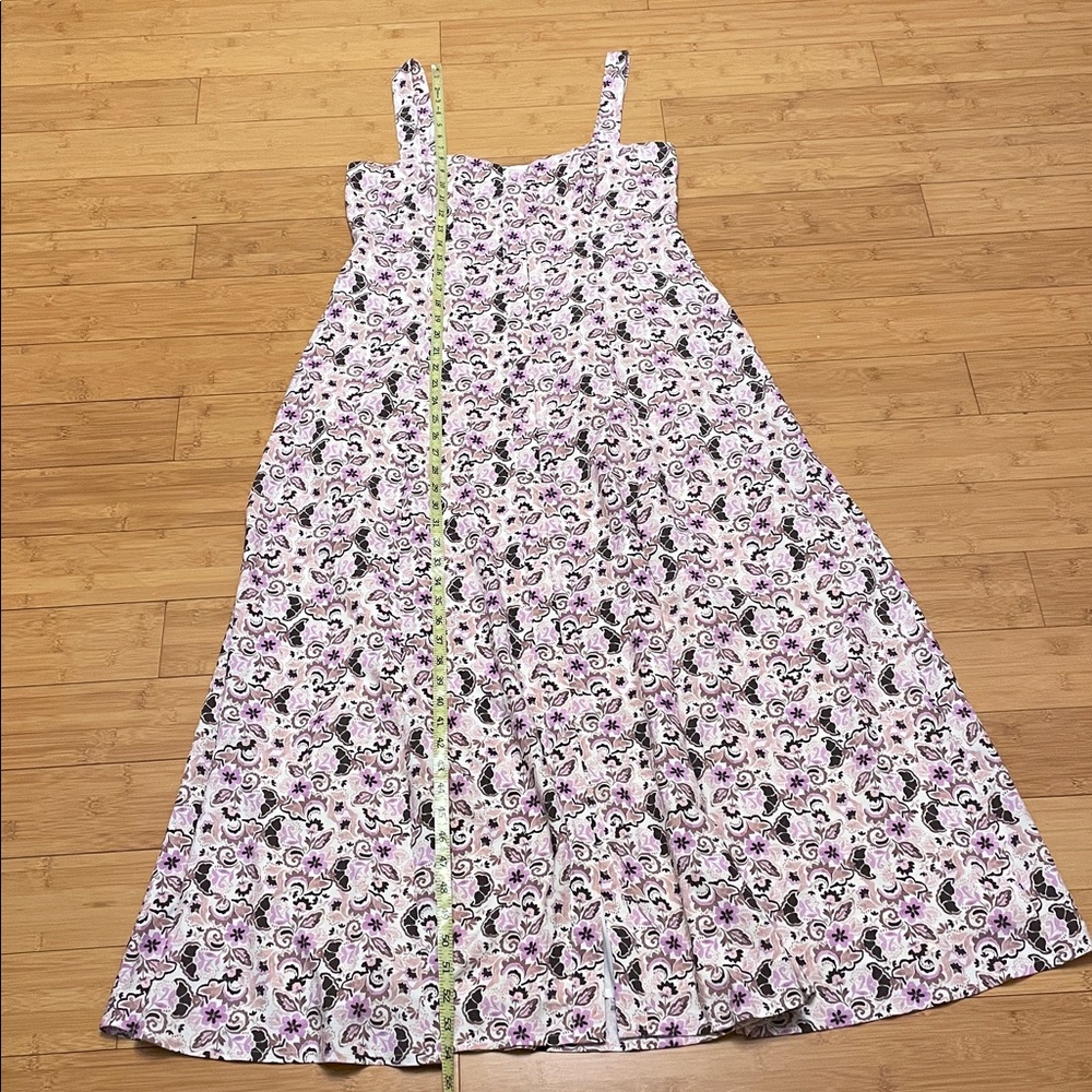 Evereve x Z Supply Angel Eyes Toile Midi Dress Large Floral Buttons Pockets - Picture 13 of 14